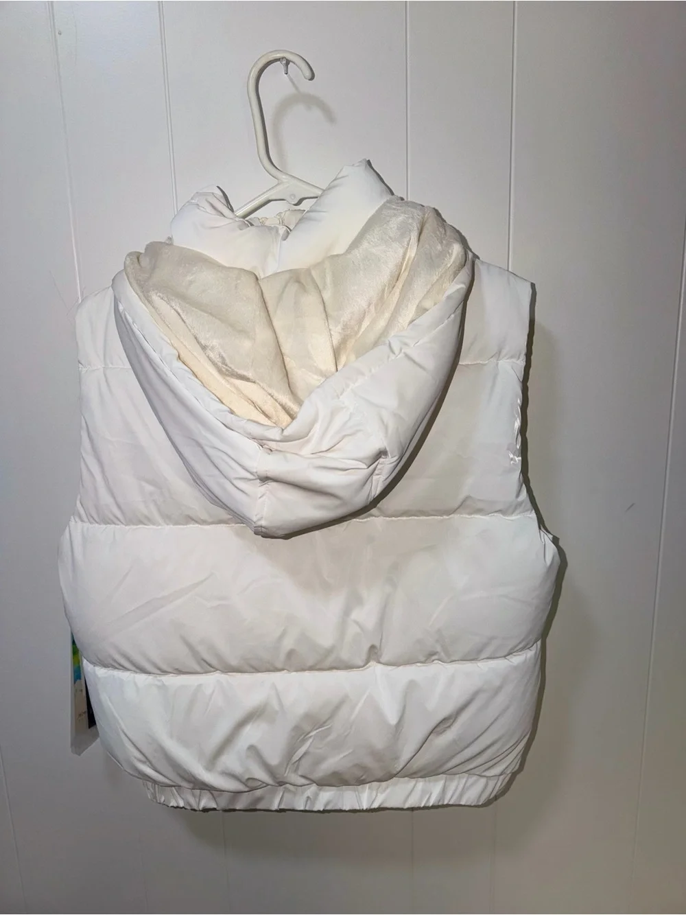 Kids White Puffer Vest with High Neck